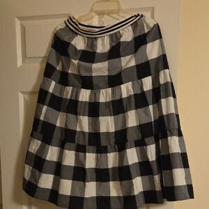 New Talbots Black and White Checkered Women's Lined Cotton Skirt